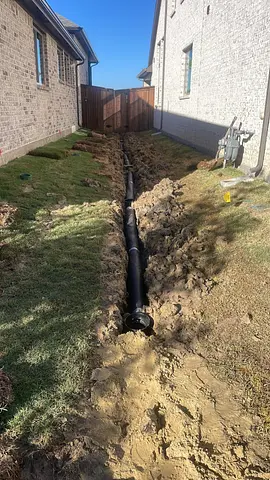 Trench work in North Texas clay soil